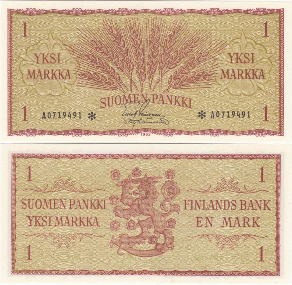 1 Markka 1963 A0719491*
